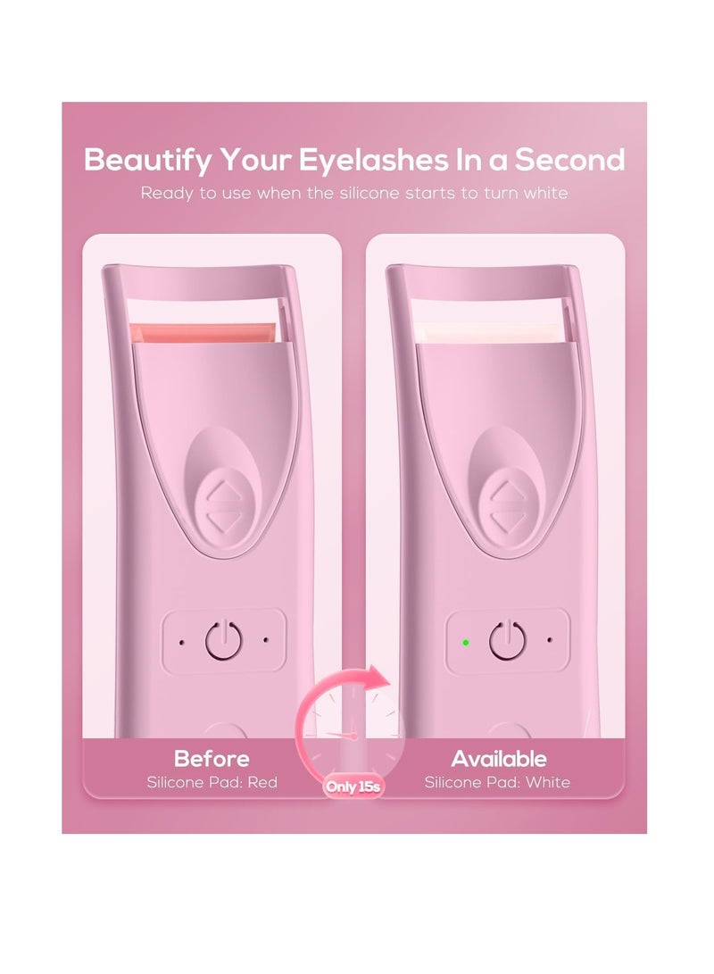 Excefore Electric Heated Eyelash Curler, Quick Natural Curling Electric Lash Curler, Long Lasting USB Rechargeable Curled Eyelashes, Mini Portable Eyelash Curler, Eyelash Curler Set Bbeauty Tool - Image 2