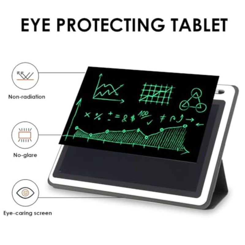 LCD Writing Tablet 10 Inch, Electronic Notepad Drawing Board Graphic Tablet with Faux Leather Case, Handwriting Board for Work Study Memos Business Meetings Daily Notes, Black - Image 3