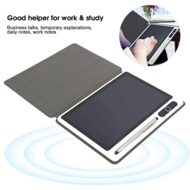 LCD Writing Tablet 10 Inch, Electronic Notepad Drawing Board Graphic Tablet with Faux Leather Case, Handwriting Board for Work Study Memos Business Meetings Daily Notes, Black - Image 4