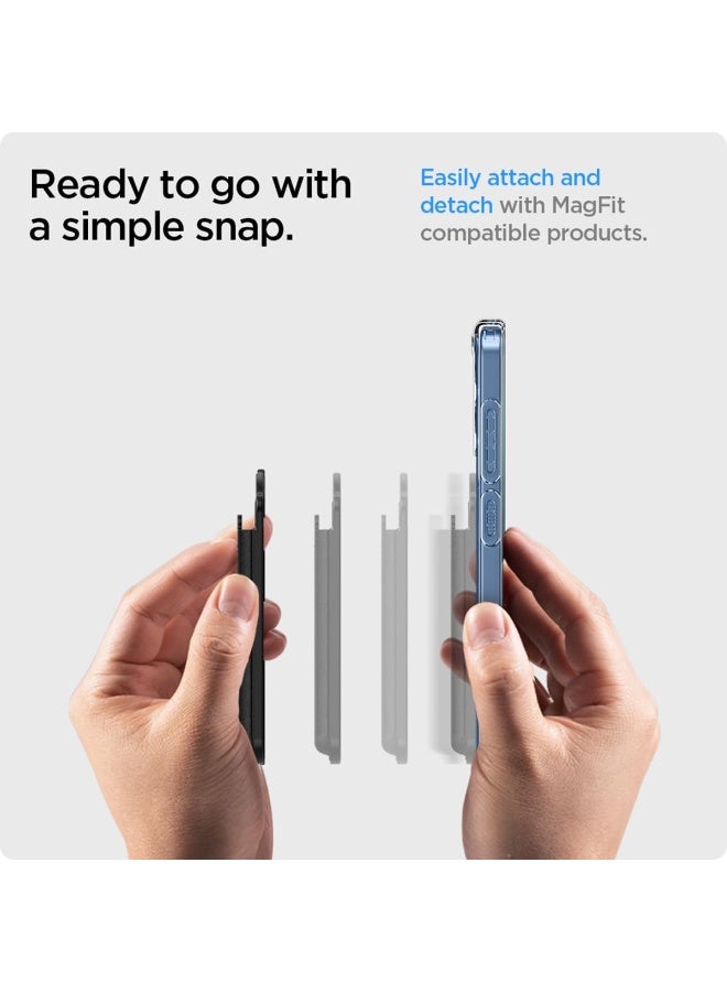 Spigen محفظة بطاقات فالنتينوس (MagFit) مغناطيسية [3 بطاقات] لسلسلة سامسونج جالاكسي S25 مع غلاف مغناطيسي فقط ومتوافقة مع MagSafe مع طرازات آيفون 16/15/14/13/12 - أسود - Image 4