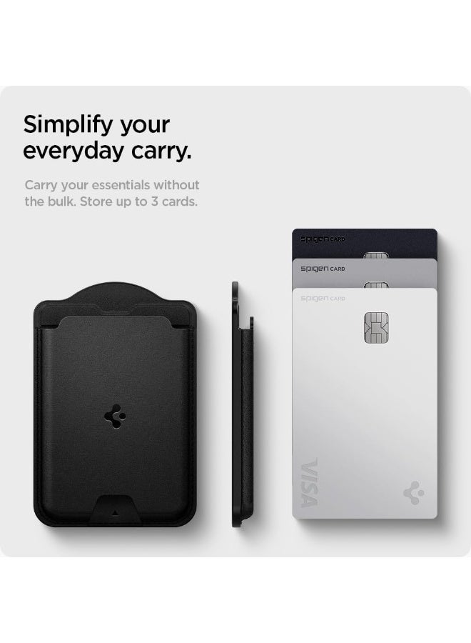 Spigen Valentinus (MagFit) for Samsung Galaxy S26 / S25 series MagSafe Wallet Card Holder [3 Cards] with Magnetic Case only and MagSafe compatible with iPhone 17/16/15/14/13/12 Models - Black - Image 4