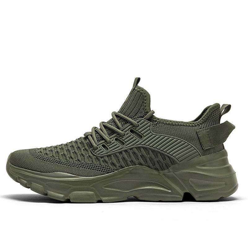 Kapsen Men's Slip on Running Walking Shoes Tennis Sneakers Lightweight Breathable Casual Soft Sole Comfort Work Gym Trainers Green - Image 2