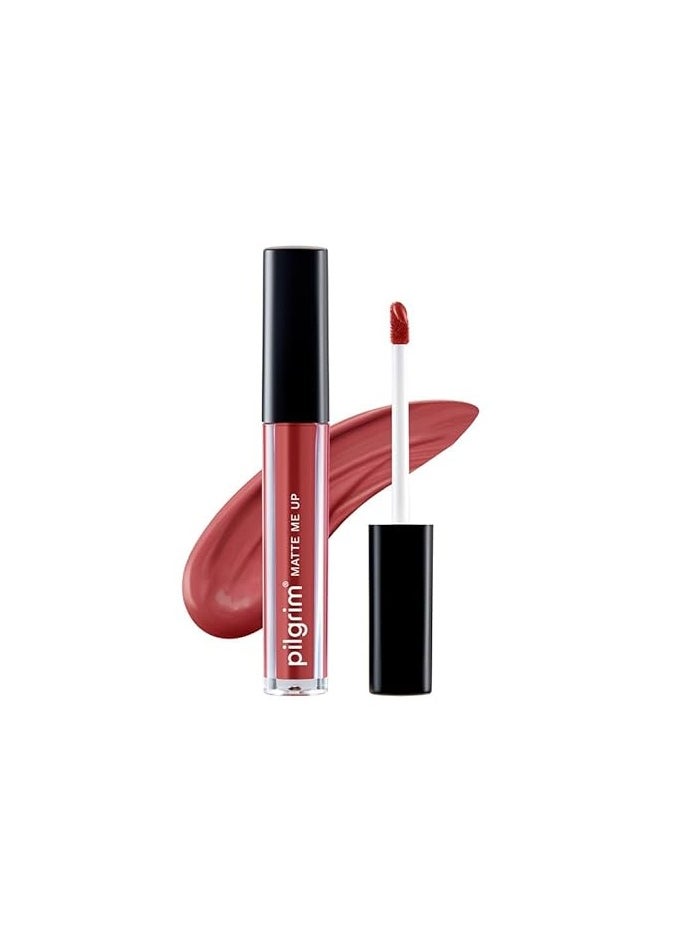 PILGRIM Pilgrim Liquid Matte Lipstick - Saucy Coral | Lipstick for Women with Hyaluronic Acid & Spanish Squalane | Transferproof, Long Lasting & Non Drying with Hydrating Ingredients 3gms  - Image 1