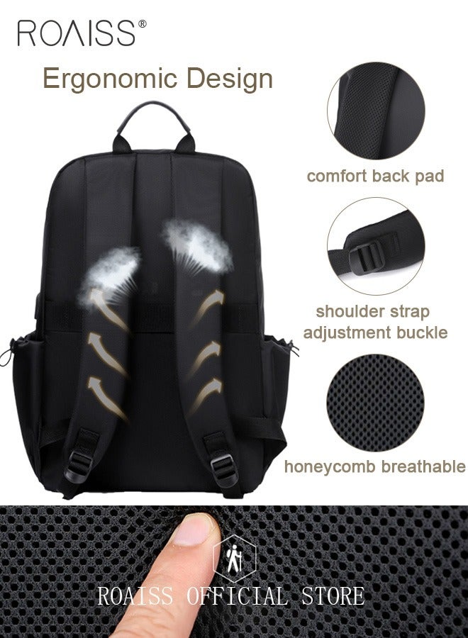 roaiss Large Capacity Outdoor Travel Laptop Backpack for Men Casual Double Shoulder Backpack New Fashion Men's Multifunctional Waterproof Daypack Large Capacity Outdoor Travel Laptop  - Image 5
