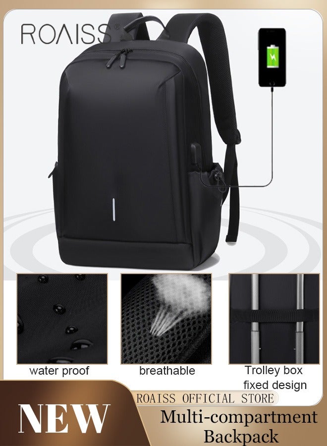 roaiss Large Capacity Outdoor Travel Laptop Backpack for Men Casual Double Shoulder Backpack New Fashion Men's Multifunctional Waterproof Daypack Large Capacity Outdoor Travel Laptop  - Image 2