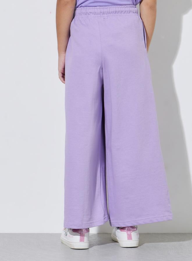 Styli Girls Lilac Bunny print Wide Leg Joggers - Image 3