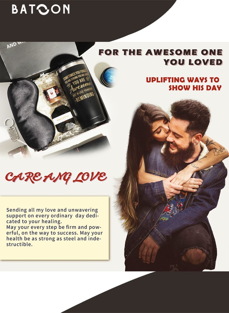 Batoon Men's Gift Basket - Men's Birthday Gift Box Set Contains 12 Items Inspirational Gifts Gifts for Men Men's Aromatherapy Bath Relaxation Set Friendship Gifts Men's Gifts for All Holidays - Image 2