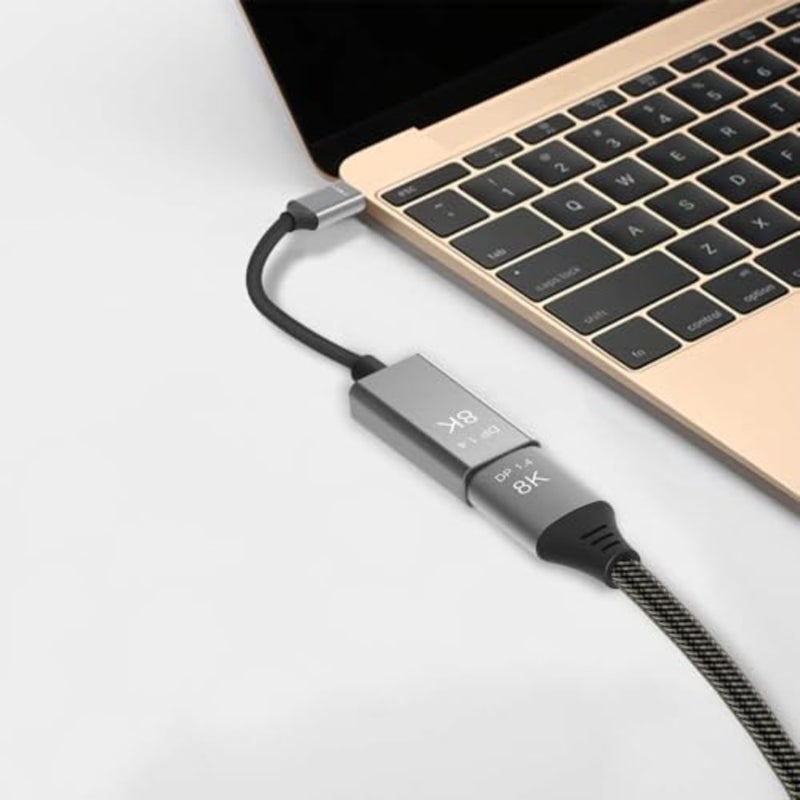 USB C to DisplayPort Adapter, 8K@60Hz 4K@144Hz Male to Female Converter, 25CM Thunderbolt 3 to DisplayPort Adapter for MacBook Pro, MacBook Air, iPad Pro, XPS 15/13, Spectre, Surface - Image 3
