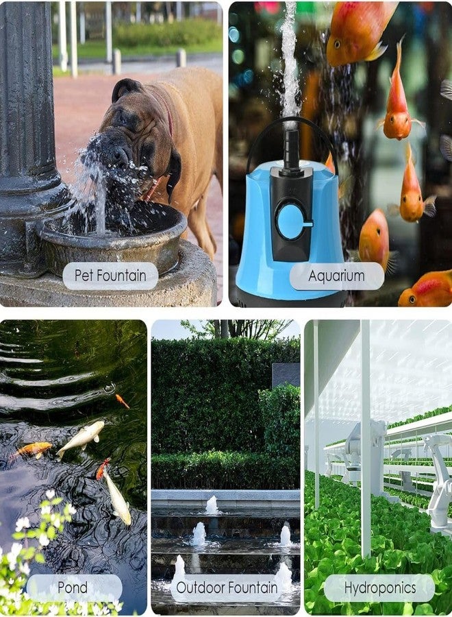 VAYINATO® Aquarium Submersible Bottom Suction Water Pump With Adjustable Water Flow and Free 2-Nozzles, Perfect for, Pond, Hydroponics and Water Fountains (D2201 | 5W | 680L/Hr | 0.6M) - Image 5