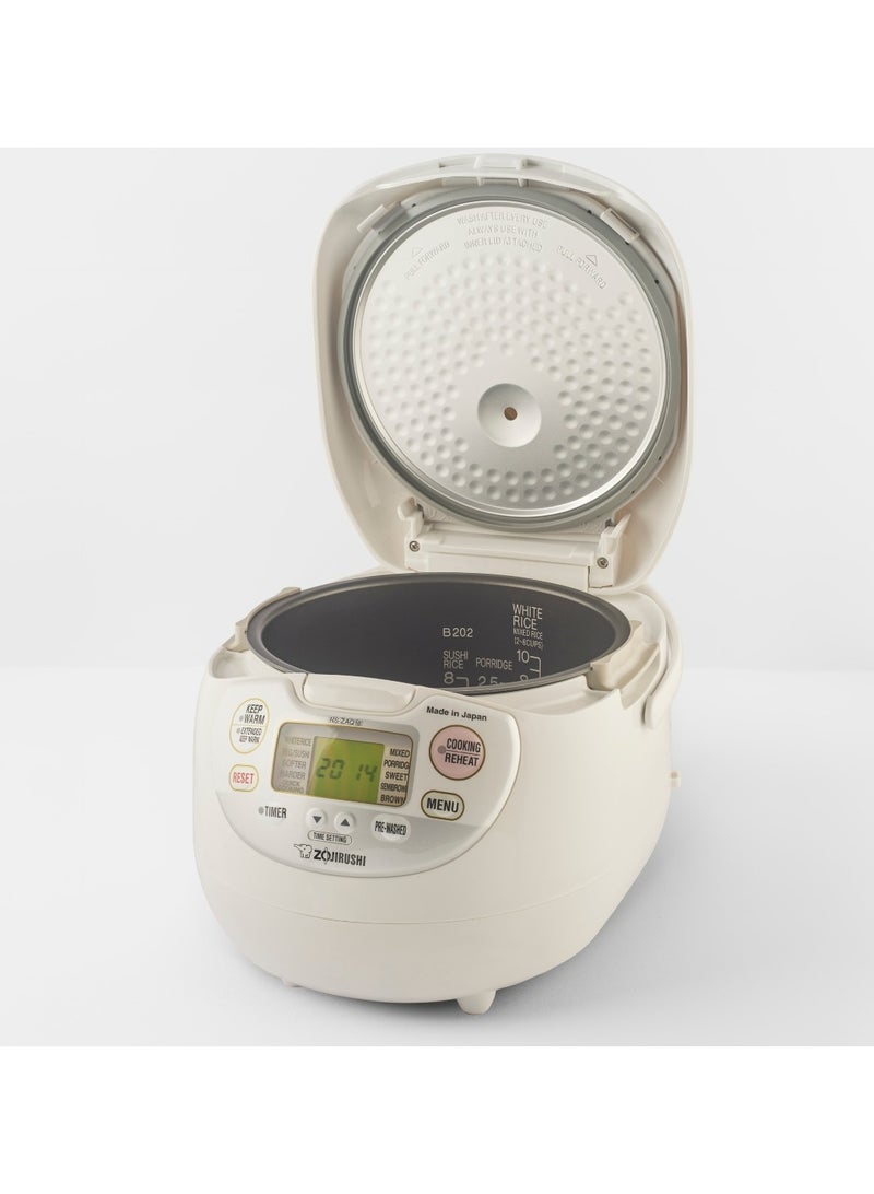 زوجيروشي جهاز طهي الأرز الإلكتروني / جهاز تسخين 1.8 لتر أبيض فاخر - Image 3