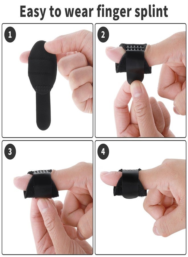 DSLSQD 5 Pieces Trigger Finger Splints, Finger Support Brace Finger Stabilizer Kit Trigger Finger Splints Fits for Thumb/Middle/Ring/Index/Pinky Broken Straightening Aarthritis Black - Image 4