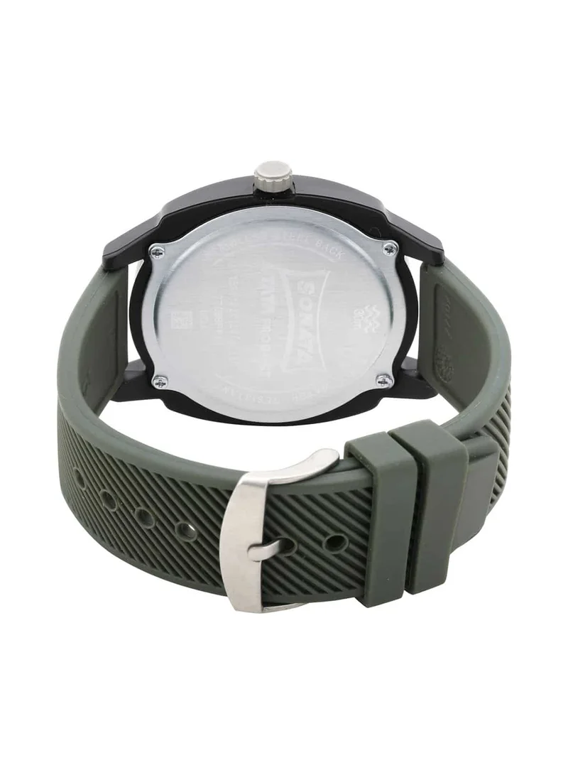 Sonata Men's Analog Round Shape Plastic Wrist Watch 77086PP10 - 52.4 Mm