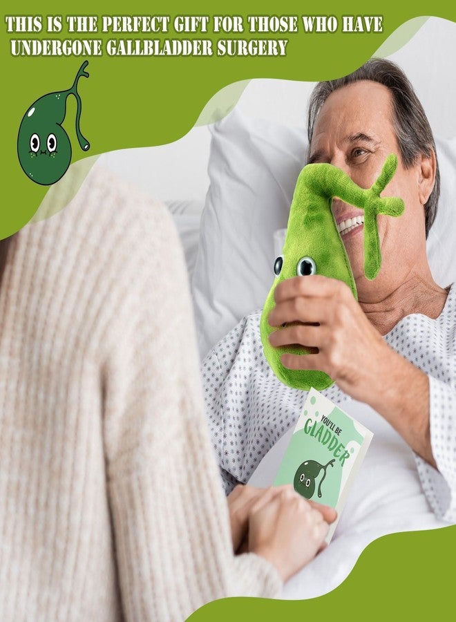 WinnerWhy Gallbladder Plush Set Gall Surgery Recovery Gifts Include Gall Plush with Gallstones Stuffed and Gallbladder Get Well Card Operation Removal Recovery Gift for Gallstones Patient(Green) - Image 3