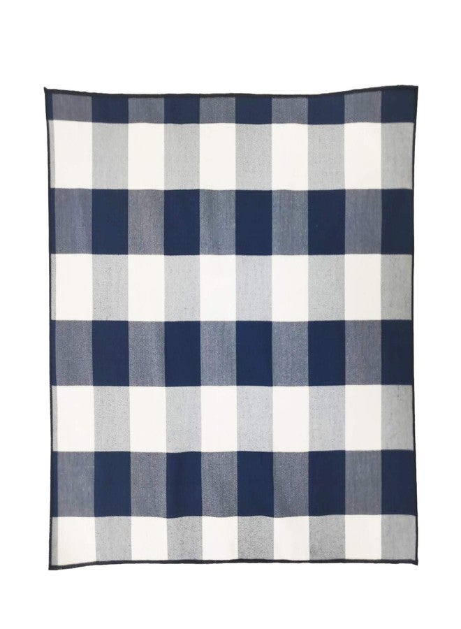 Fennco Styles Buffalo Check Double Layers Reversible Placemats 14" W x 20" L, Set of 4 - Handmade in USA - Navy Blue Plaid Table Mats for Everyday Use, Banquet, Holiday, Special Occasion - Image 2