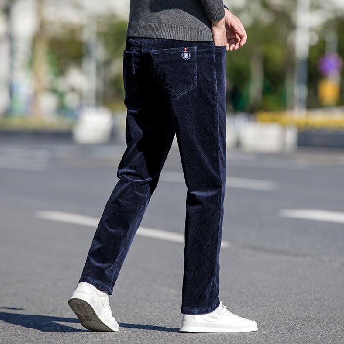 Factory Direct Supply Quality New Spring Mens Corduroy Pants Mens Small Straight Casual Pants Army Green  - Image 2