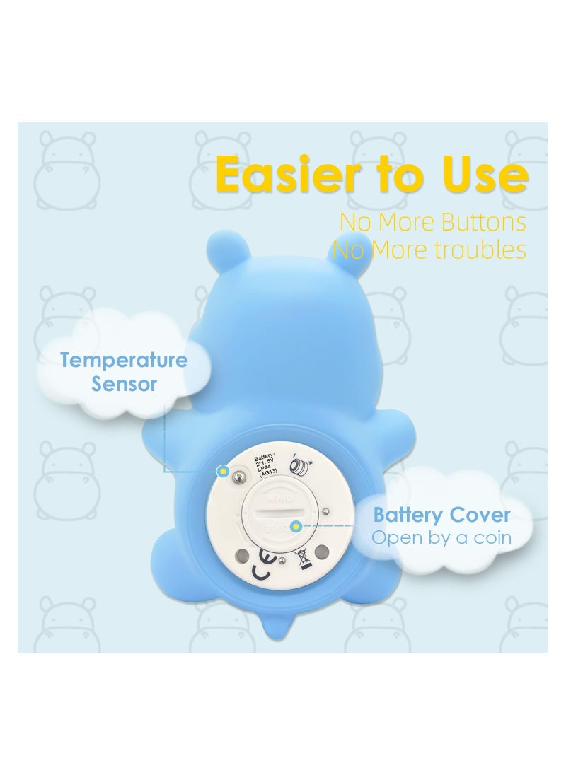 SYOSI - Baby Bath Tub Thermometer for Newborn, Bathtub Water Temperature Thermometer for Toddler, Baby Water Thermometer, Safety Floating Bathing Tub Toy Newborn Bath Essentials, Gift for Mom Kid (Hippo) - Image 1