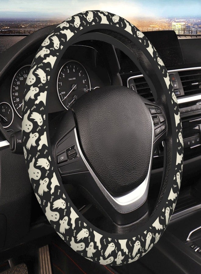 YANGDADA Ghost Pattern Steering Wheel Cover Universal 15 Inch Cute Car Accessories Protector for Women Men - Image 1