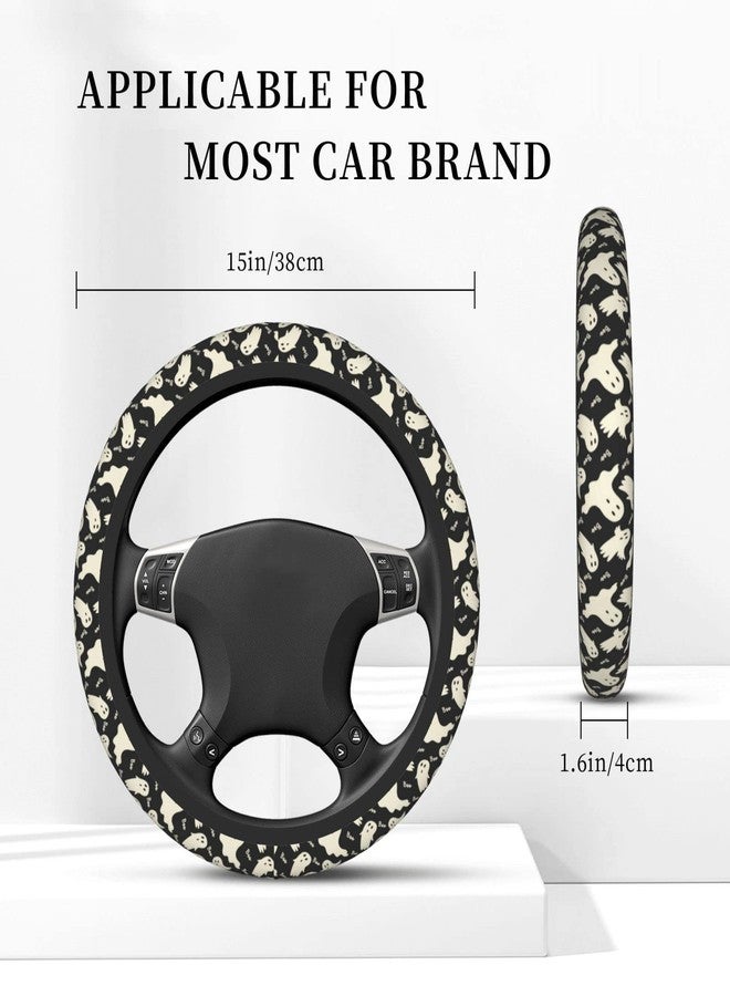 YANGDADA Ghost Pattern Steering Wheel Cover Universal 15 Inch Cute Car Accessories Protector for Women Men - Image 5