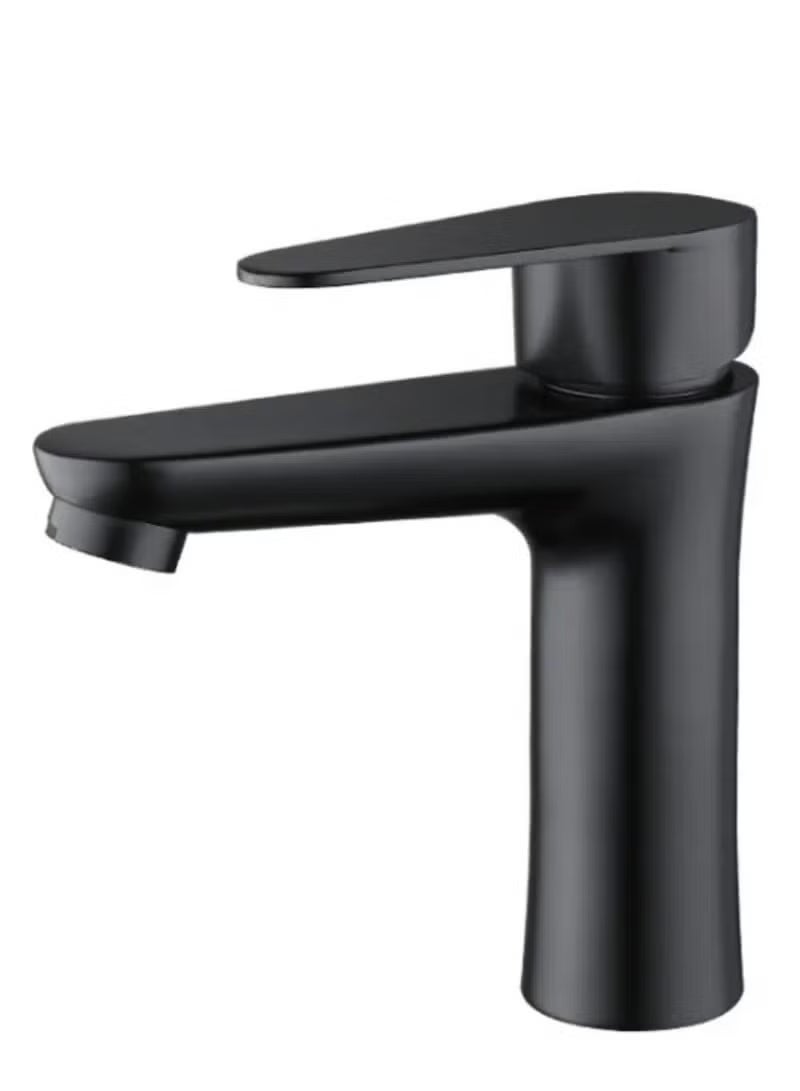 JAMS Wash Basin Mixer Faucet Black Color, Bathroom Basin Faucet, Water Mixer Kitchen Hot and Cold Water, Single Tap for Sink, Bathroom Sink Faucets with Included Hoses - Image 1