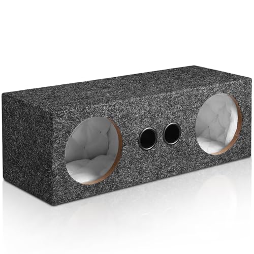 Suacopzar Dual 6.5 Inch Car Audio Subwoofer Enclosure Box, Dual Sealed Carpet Covered Car Audio Vehicle Subwoofer Enclosure with 2 Slot Port Vent, Woofer Box for Improves Audio Quality - Image 1
