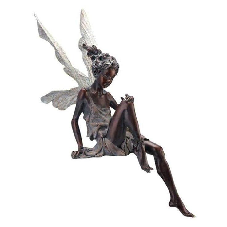 Generic Fairy Angel Wings Resin Craft Ornament Garden Office Decor Coffee Flower Fairy 
