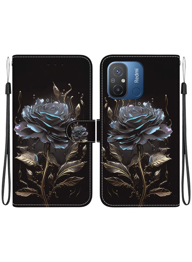 Case For Xiaomi Redmi 12C / 11A Crystal Texture Colored Drawing Leather Phone Case