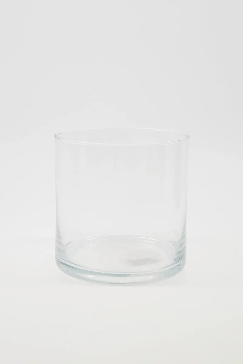 Muy Mucho Cylindrical Glass 15 H x 46.5 D cm., White
