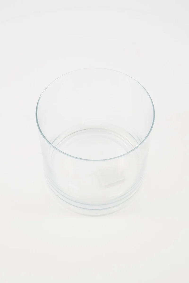 Muy Mucho Cylindrical Glass 15 H x 46.5 D cm., White