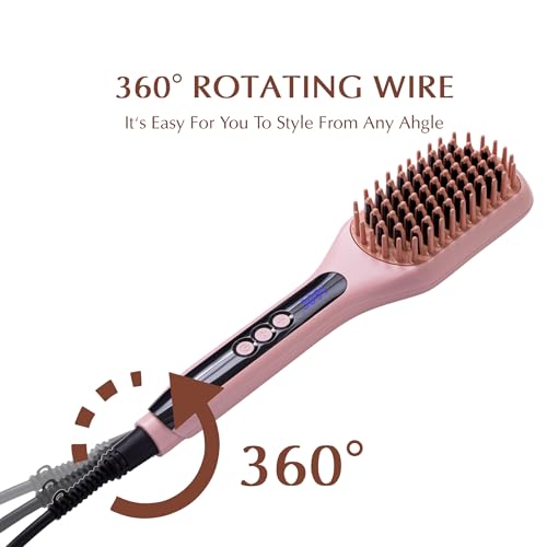 Aldon Hair Straightener Brush for Women | Daily Use Hair Straightening Brush | 30 Sec Fast Heating | Adjustable Heat 100–200°C with Temperature Control & LED Display | Anti-Scald Design & Auto Shut-Off | Safe for Natural & Coloured Hair | 6 Ft Swivel Cord | Straight Hair in 5 Minutes - Image 4