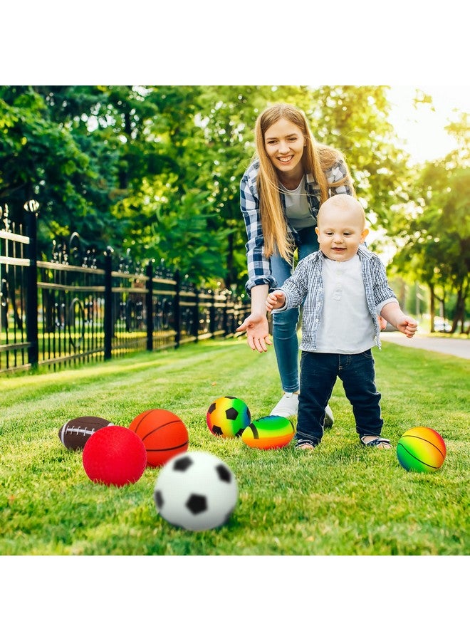 EVERICH TOY EVERICH Balls for Toddlers 1-3, 7 Pcs 5" Playground Balls for Kids, Soft Rubber Small Sports Ball Set with Football, Basketball, Soccer, Indoor Outdoor Toddler Toys Games Birthday Gifts for Boys Girls - Image 2