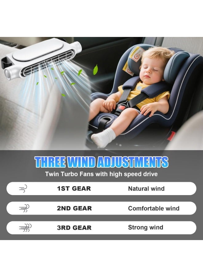 مروحة تبريد مقعد السيارة، مروحة مقعد الرقبة المحمولة الجديدة لعام 2025 مع بطارية 3000mAh مدمجة، مروحة مقعد للسيارات مع 3 سرعات هواء قابلة للتعديل للسيارة، SUV، الشاحنات، الحافلات الصغيرة - Image 3
