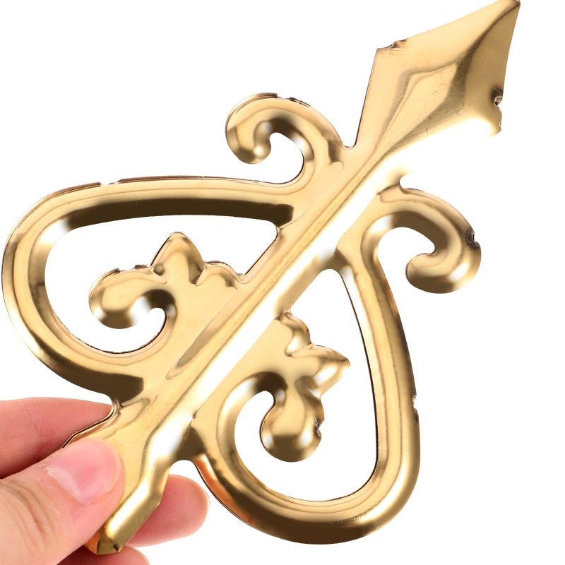 6 Pcs Medium Gold Aluminum Alloy Anti Climbing Fence Post Finials For Outdoor Security - Image 5
