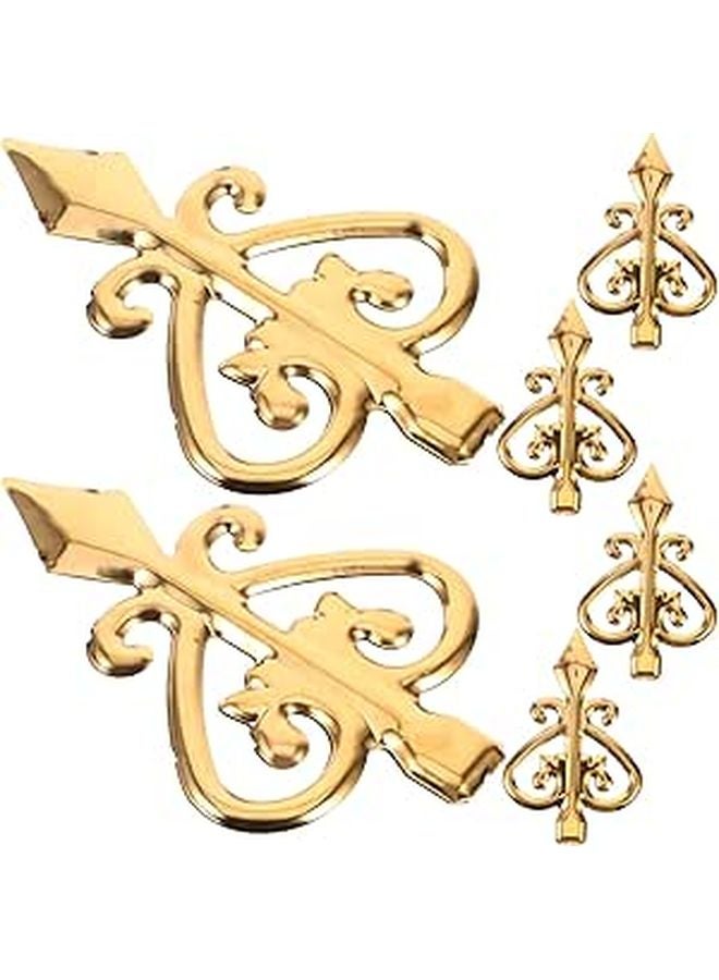 6 Pcs Medium Gold Aluminum Alloy Anti Climbing Fence Post Finials For Outdoor Security - Image 1