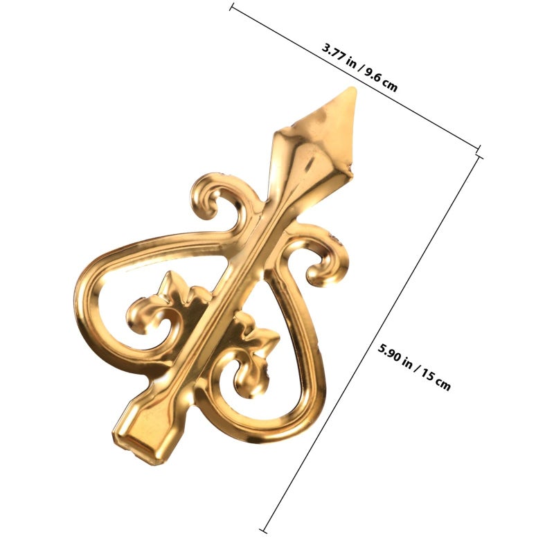 6 Pcs Medium Gold Aluminum Alloy Anti Climbing Fence Post Finials For Outdoor Security - Image 3