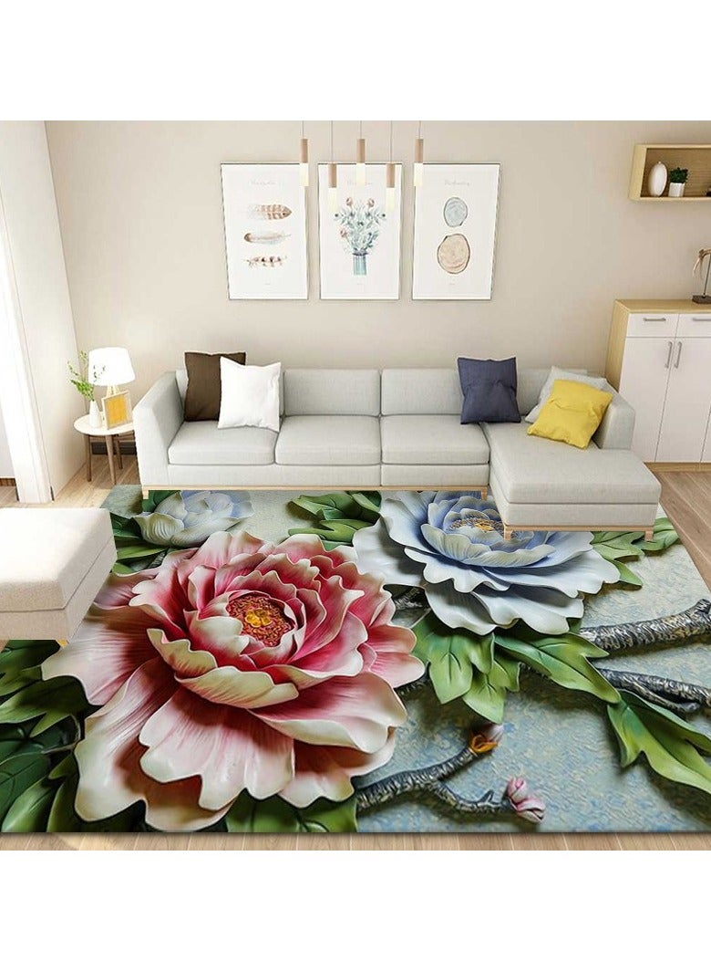 Loquat سجادة منزلية حديثة بسيطة مستطيلة قابلة للغسل (سجادة فقط) - Image 1