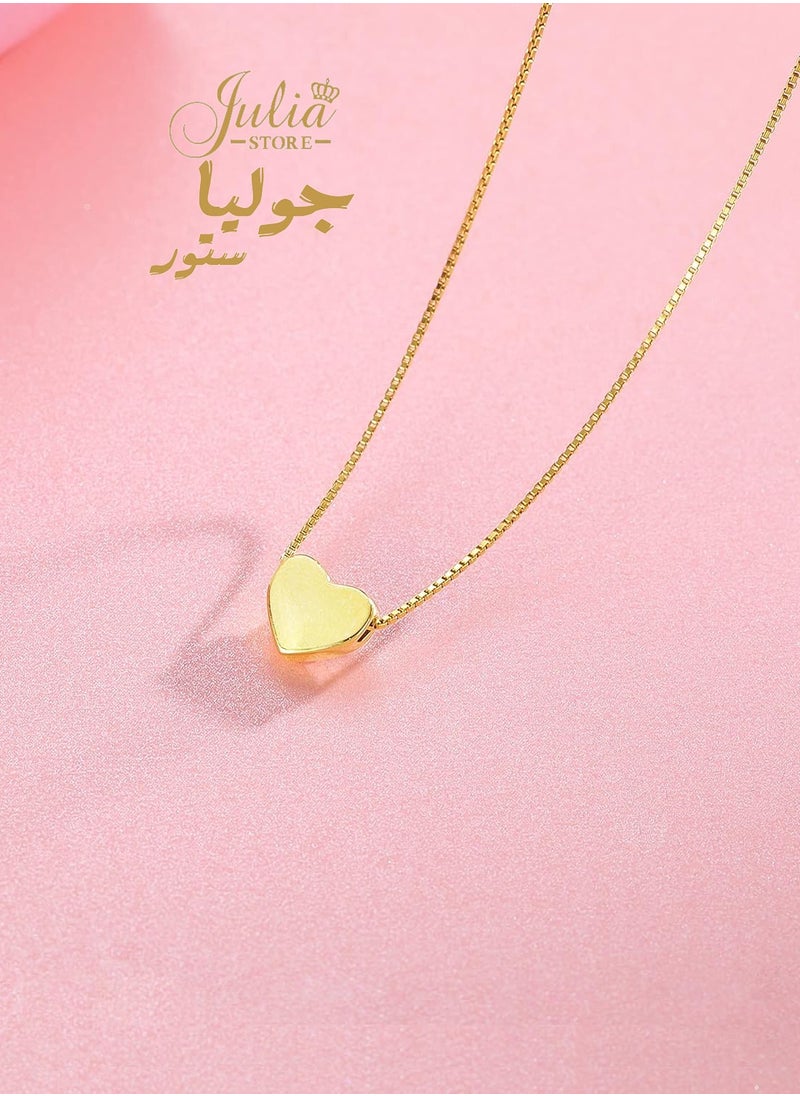 Julia Store - Stainless Steel Gold Heart Necklaces for Women 14k Gold Plated Pendant Necklace Simple Cute Necklaces for Women Dainty Choker Necklaces for Women Gold Jewelry By Julia Store - Image 1