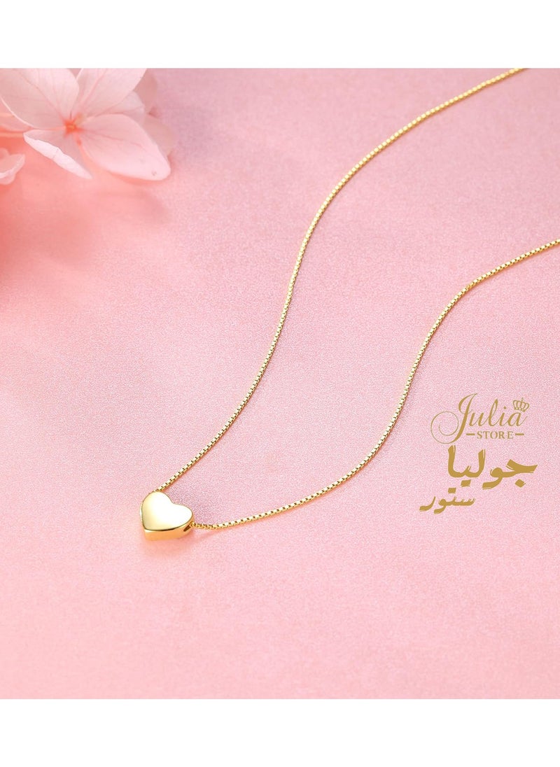 Julia Store - Stainless Steel Gold Heart Necklaces for Women 14k Gold Plated Pendant Necklace Simple Cute Necklaces for Women Dainty Choker Necklaces for Women Gold Jewelry By Julia Store - Image 1