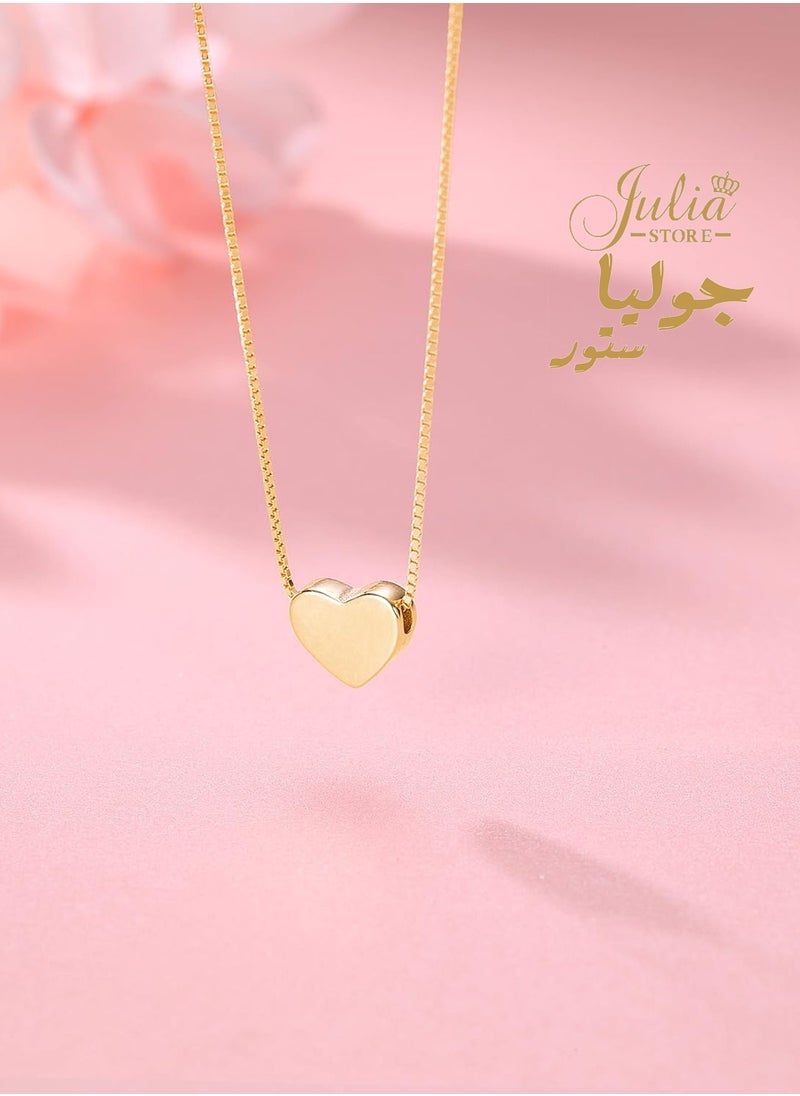Julia Store - Stainless Steel Gold Heart Necklaces for Women 14k Gold Plated Pendant Necklace Simple Cute Necklaces for Women Dainty Choker Necklaces for Women Gold Jewelry By Julia Store - Image 1