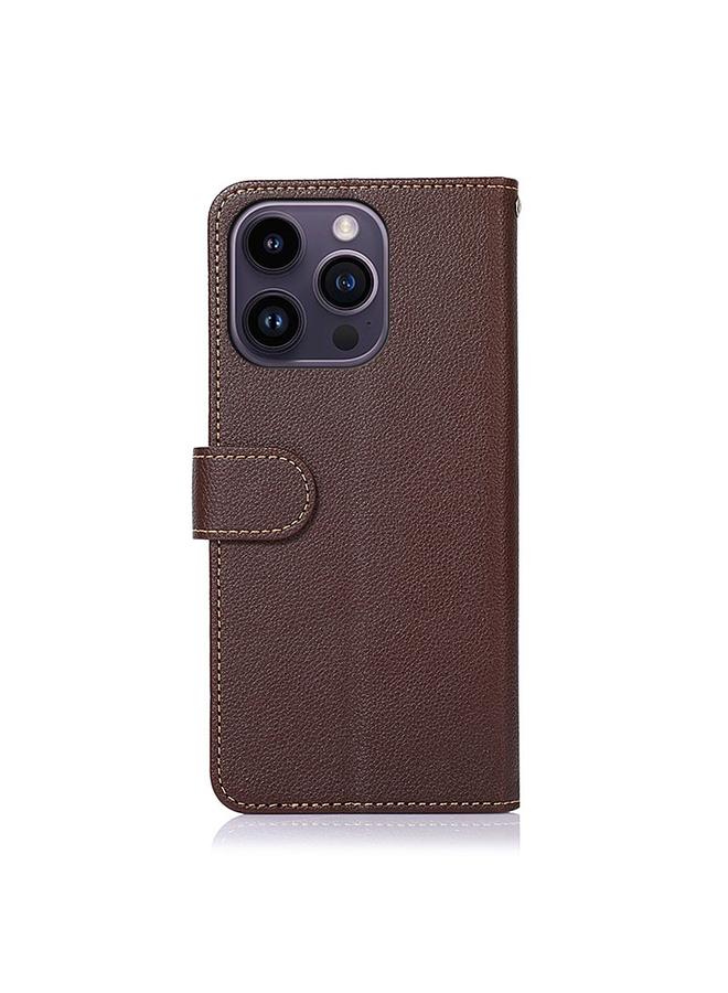 S-TOP Case For iPhone 16 Pro Max KHAZNEH Litchi Texture Leather RFID Phone Case - Image 4