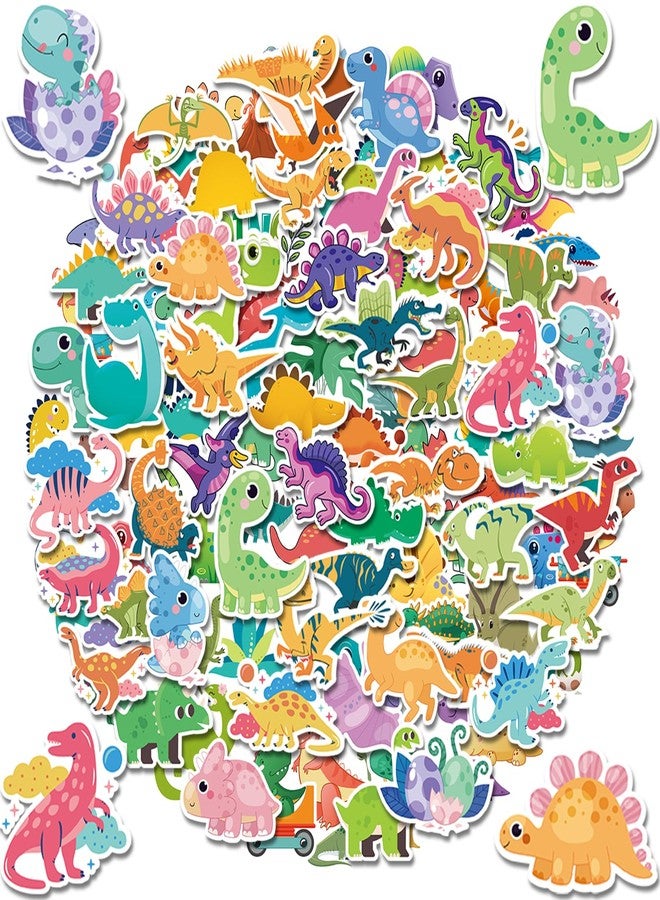 Reaeon 100 PC Cute Dinosaur Stickers for Kids, Vinyl Waterproof Cartoon Stickers for Water Bottle Laptop Computer for Teens Kids - Image 1
