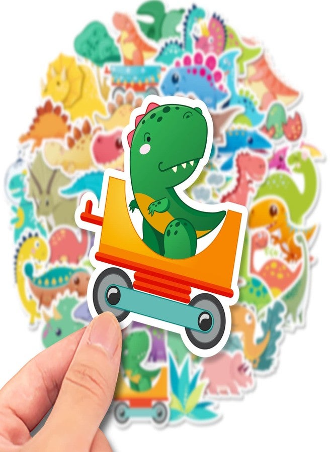 Reaeon 100 PC Cute Dinosaur Stickers for Kids, Vinyl Waterproof Cartoon Stickers for Water Bottle Laptop Computer for Teens Kids - Image 3