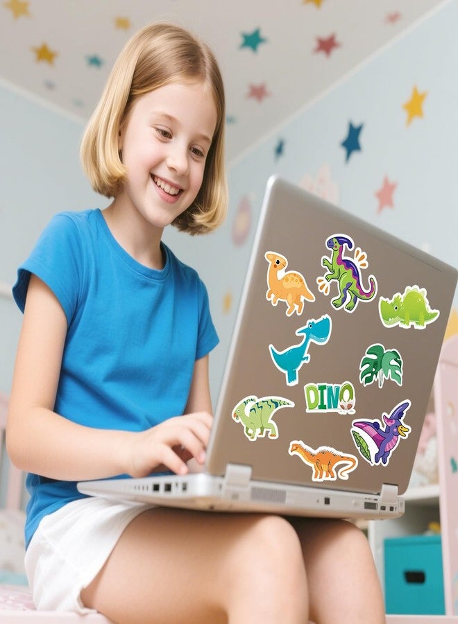 Reaeon 100 PC Cute Dinosaur Stickers for Kids, Vinyl Waterproof Cartoon Stickers for Water Bottle Laptop Computer for Teens Kids - Image 4