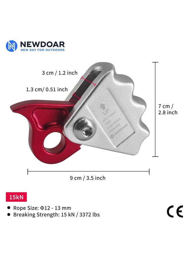 Newdoar Rope Grab Ascender 15KN Riser Adjuster Fits 9mm-12mm Rope for Rocking Climbing Protection Rescue - Image 2
