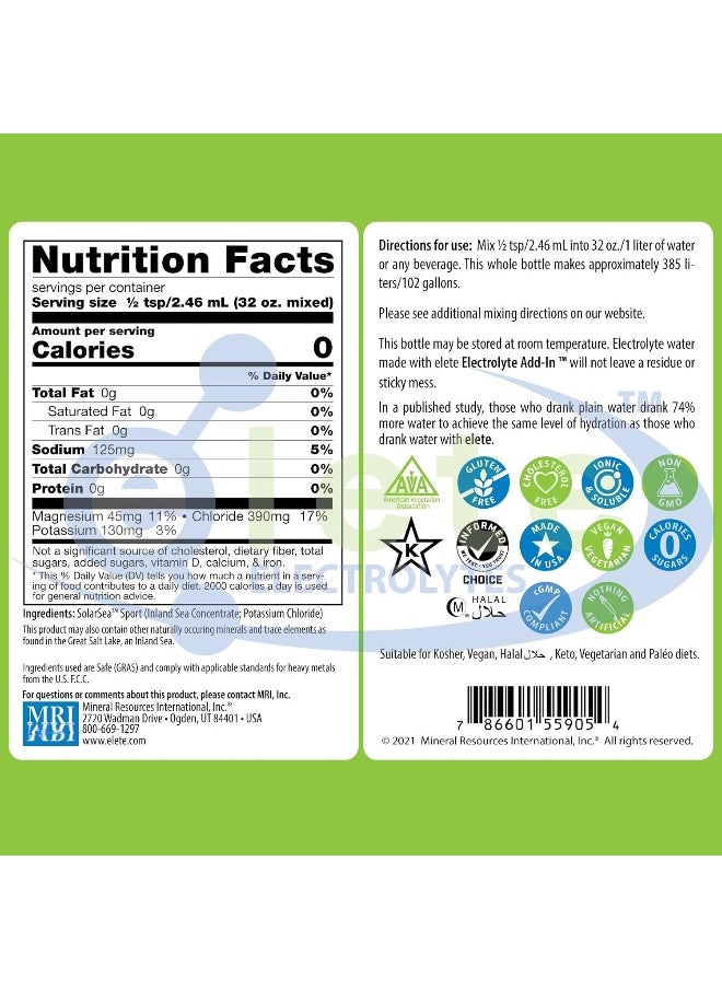 Elete Citrilyte Add-in Elete All Natural Electrolyte Add-In Economy Refill Bottle 8.3 Fl. Oz. 106534  - Image 1