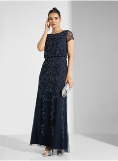 Adrianna Papell Embellished Mesh Detailed Dress  - Image 1
