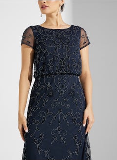 Adrianna Papell Embellished Mesh Detailed Dress  - Image 3