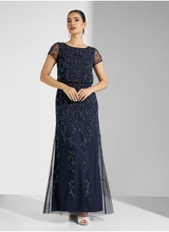 Adrianna Papell Embellished Mesh Detailed Dress  - Image 4