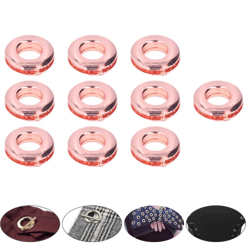 10pcs Eyelets Buttons Metal Smooth Surface Exquisite High Hardness Grommet Kit for DIY Clothing Bag WalletRose Gold - Image 4