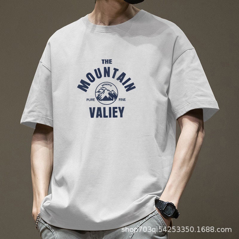 Trendy Brand T-Shirt Men'S Short-Sleeved Summer Trendy Pure Cotton Boys T-Shirt Men'S Half-Sleeved Inner Base Shirt - Image 1