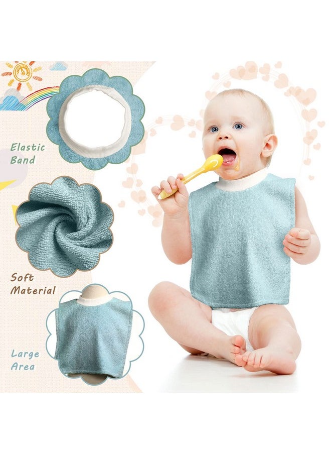 Foaincore - 6 Pcs Pullover Baby Bibs Cotton Terry Toddler Bibs Absorbent Infant Bibs For Feeding And Drooling Towel Slip On Bib (Fresh Color) - Image 1